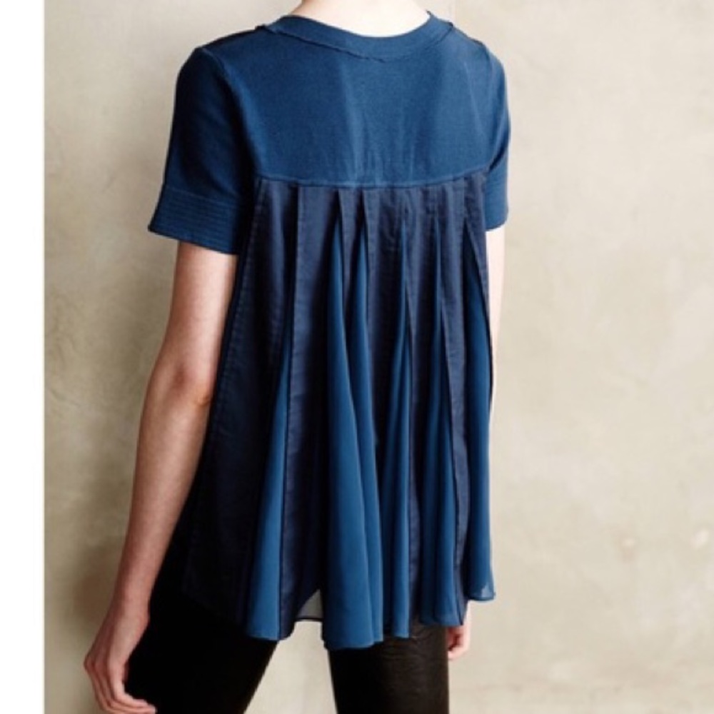 Anthropologie Moth NWT Backstory Blue Slate top M